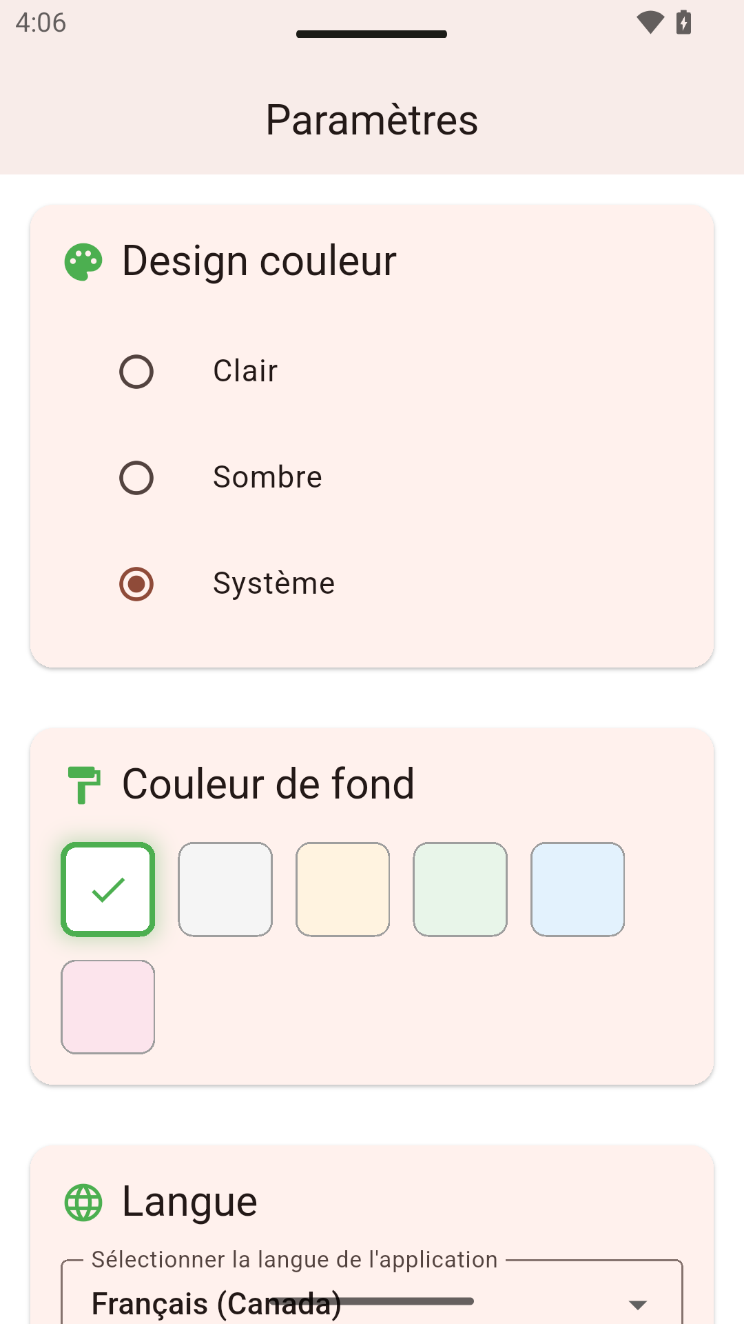 Paramètres