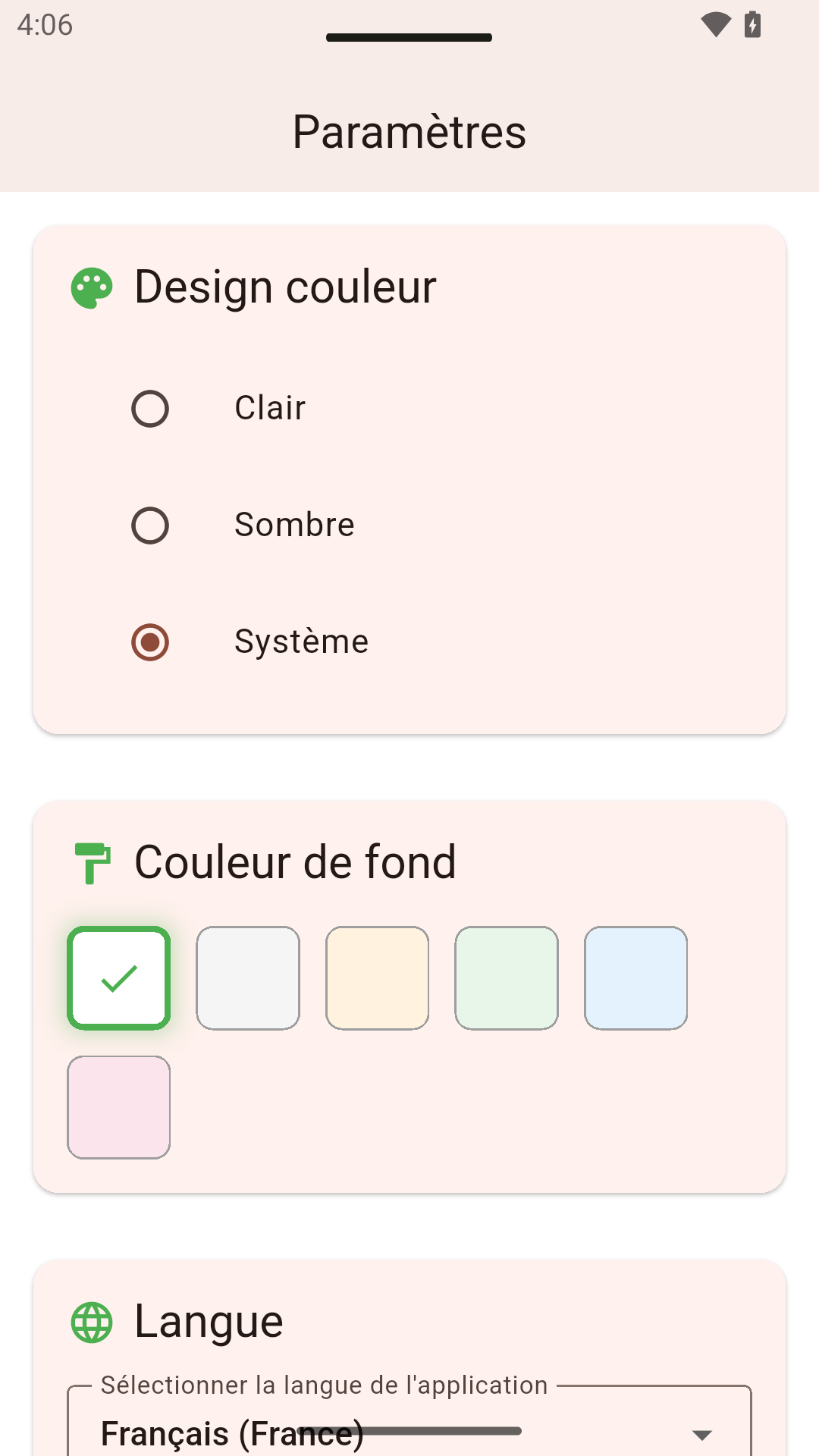 Paramètres
