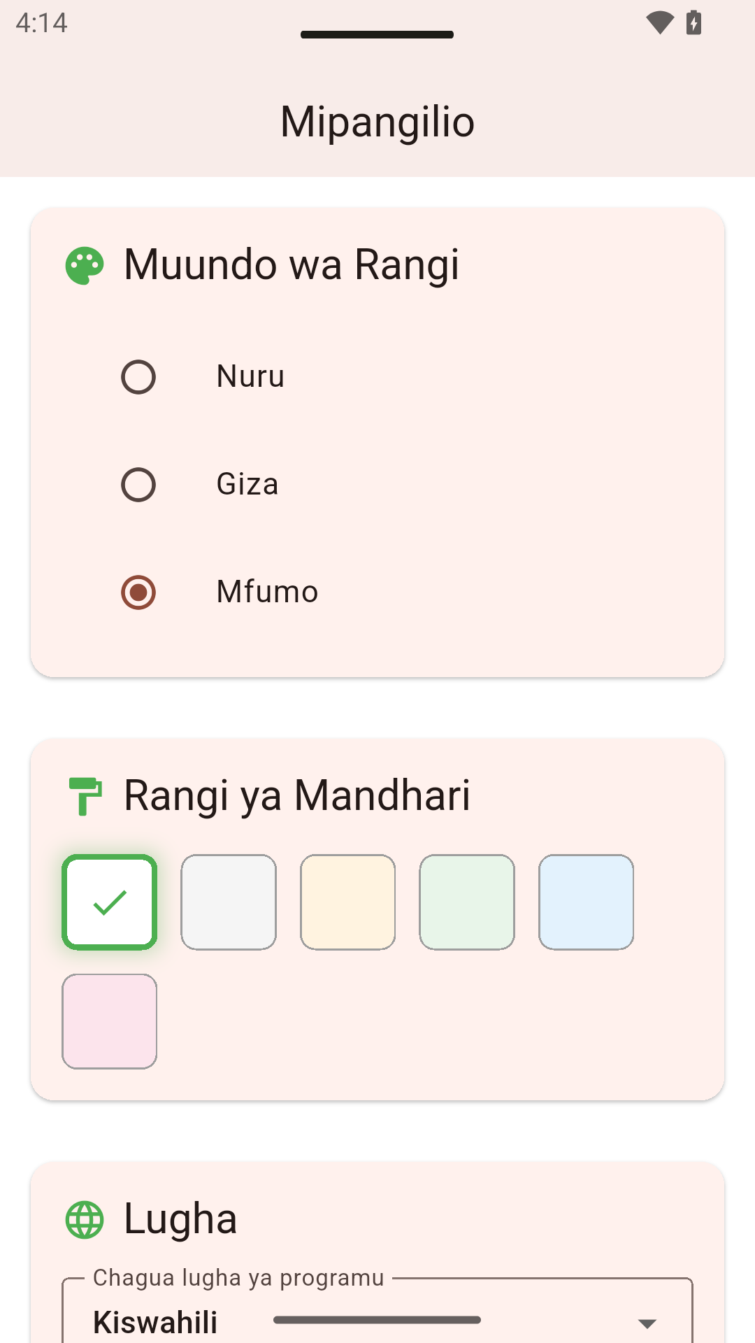 Mipangilio